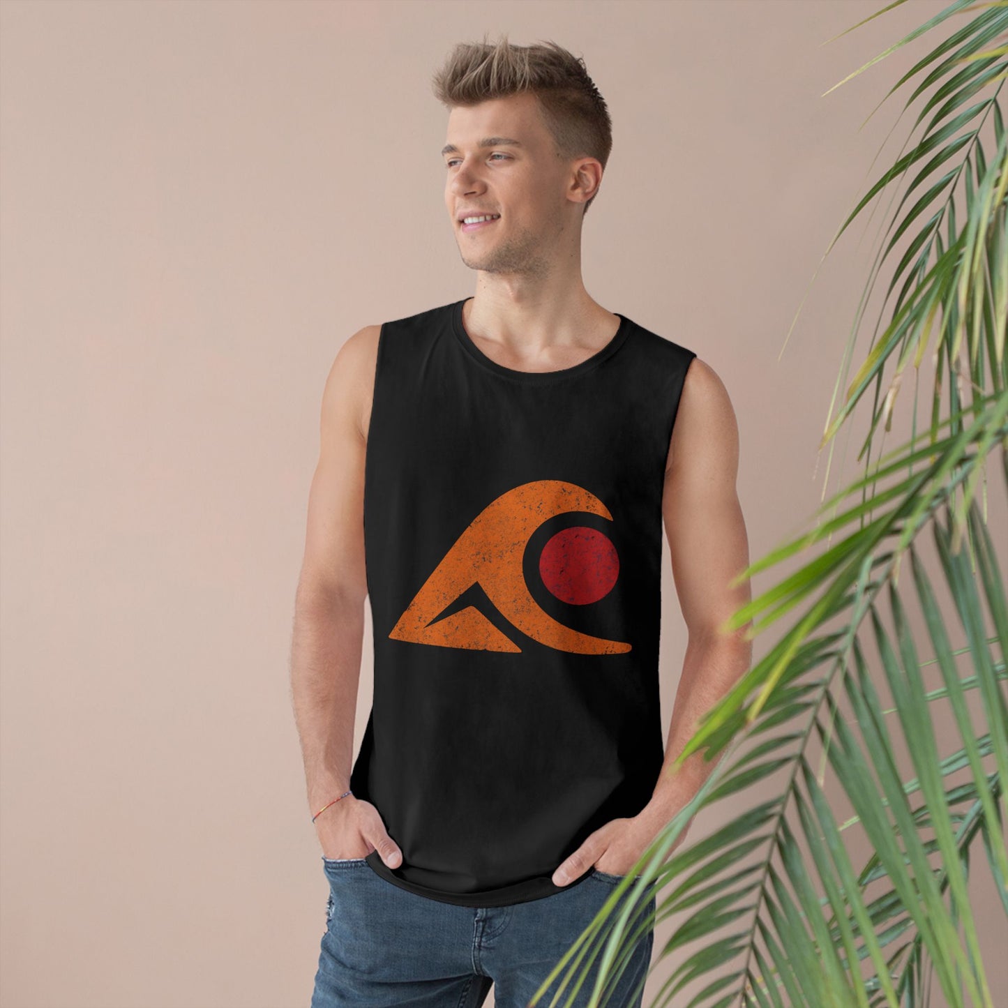 FULOVEK - Unisex Tank Top with Retro Wave Design, Summer Fitness Shirt, Beach Workout Top, Casual Outfit Essential, Gift for Outdoor Lovers