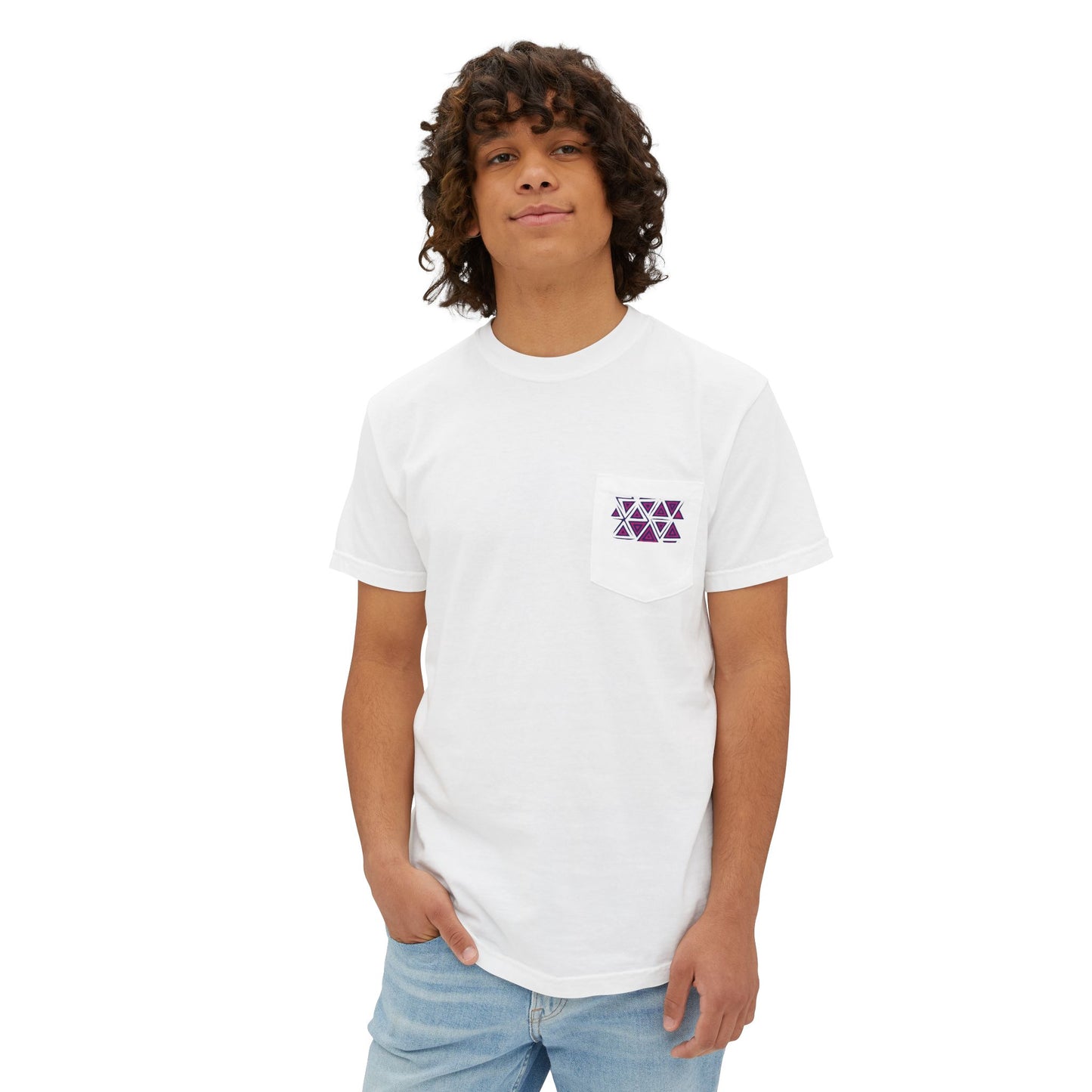 FULOVEK - Tribal Pocket T-Shirt - Casual Comfort for Everyday Wear, Unisex Tee, Summer Essential, Gift for Him/Her, Relaxed Style