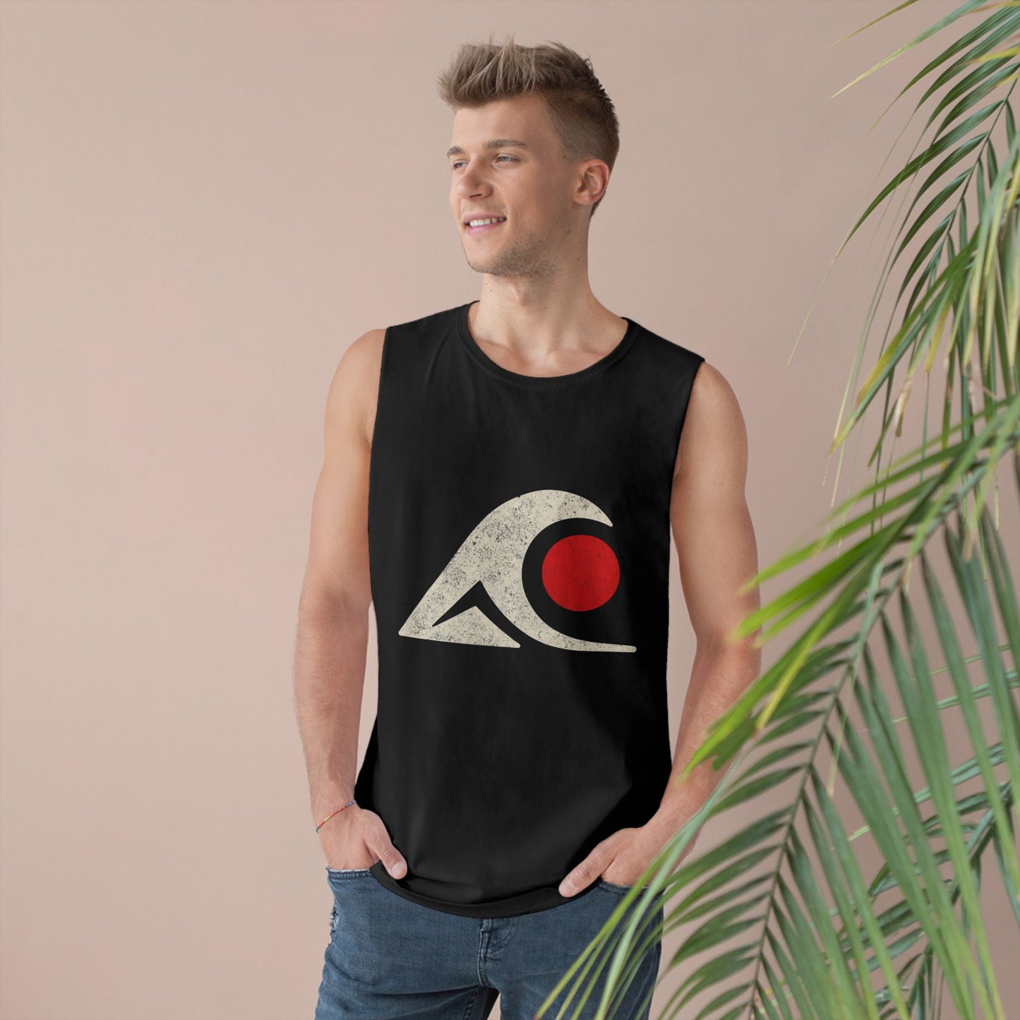 Unisex Tank Top with Retro Wave Design, Summer Fitness Shirt, Beach Workout Top, Casual Outfit Essential, Gift for Outdoor Lovers