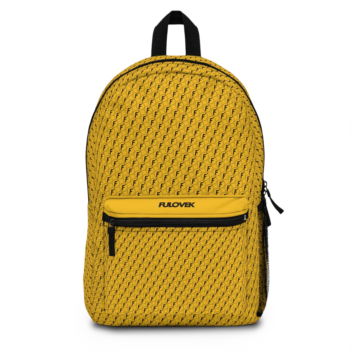 FULOVEK - Stylish Yellow Backpack with Logo Print - Perfect for School, Travel, and Everyday Use