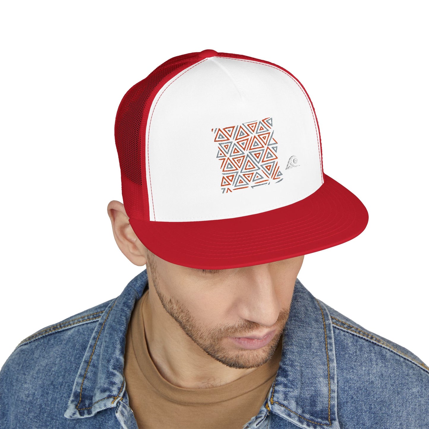 FULOVEK - Tribal Bohemian Embroidered 5 Panel Trucker Cap, Casual Streetwear Hat, Festival Accessory, Summer Fashion, Unique Gift Idea