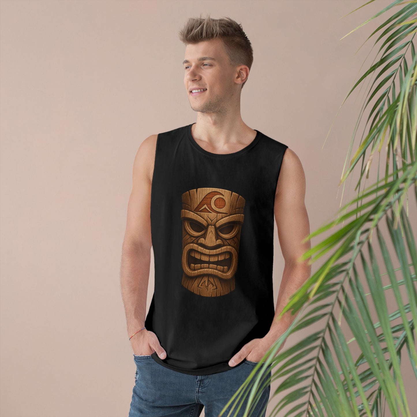 FULOVEK - Unisex Tiki Tank Top, Summer Casual Wear, Tropical Vacation Shirt, Beach Party Attire, Outdoor Festival Clothing