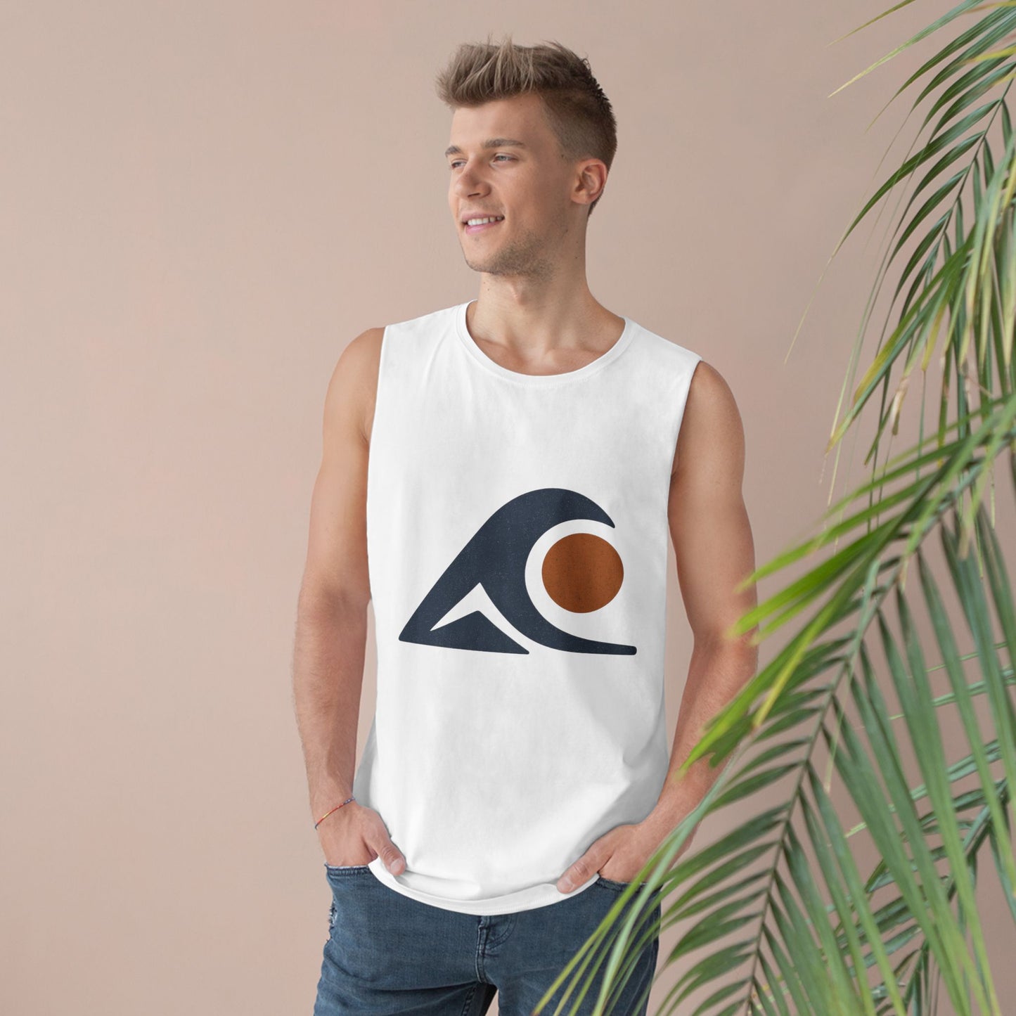 FULOVEK - Unisex Tank Top with Retro Wave Design, Summer Fitness Shirt, Beach Workout Top, Casual Outfit Essential, Gift for Outdoor Lovers