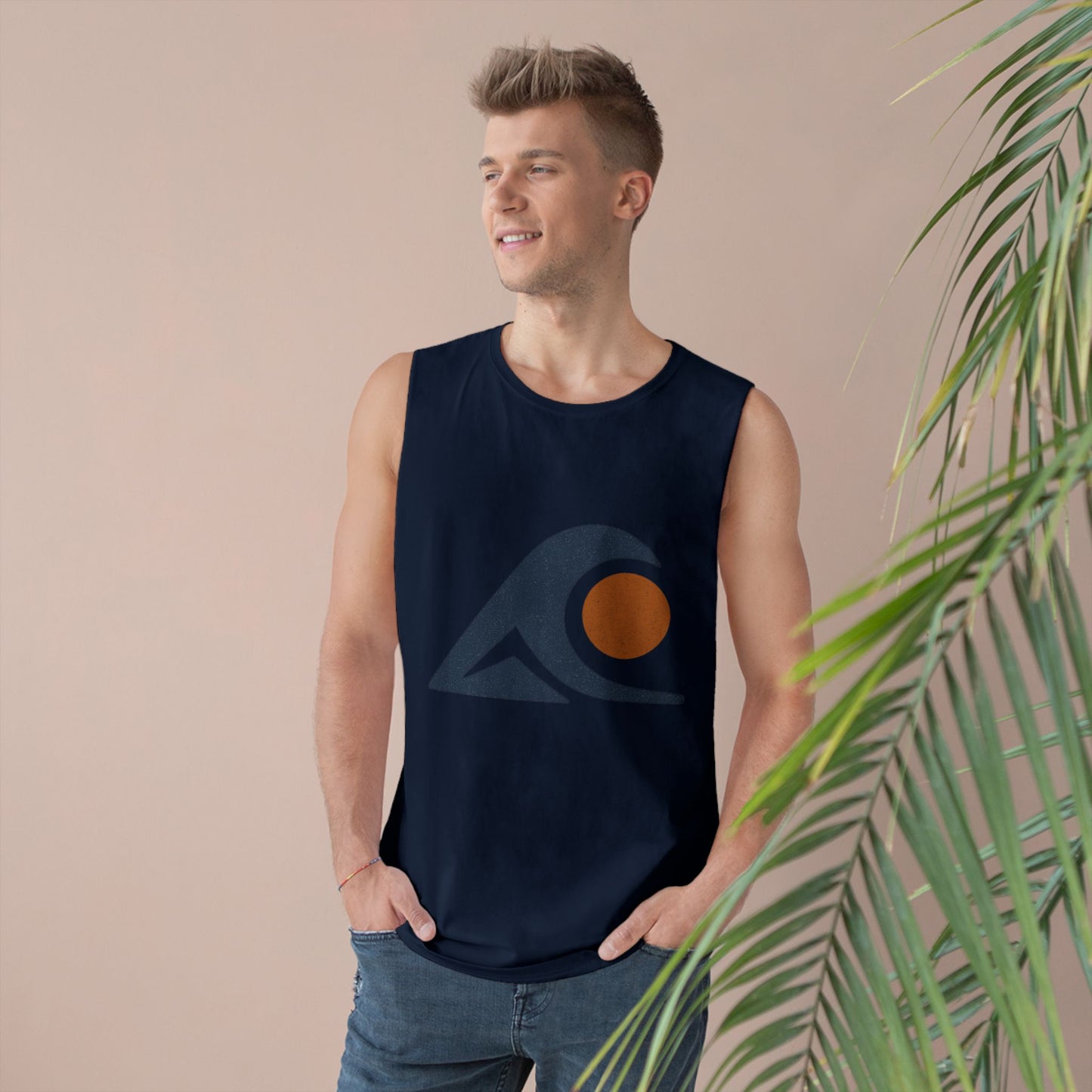 FULOVEK - Unisex Tank Top with Retro Wave Design, Summer Fitness Shirt, Beach Workout Top, Casual Outfit Essential, Gift for Outdoor Lovers