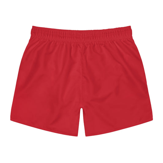 Vibrant Swim Trunks for Summer Fun, Beachwear, Pool Party Essentials, Perfect for Vacation, Dark Red Design