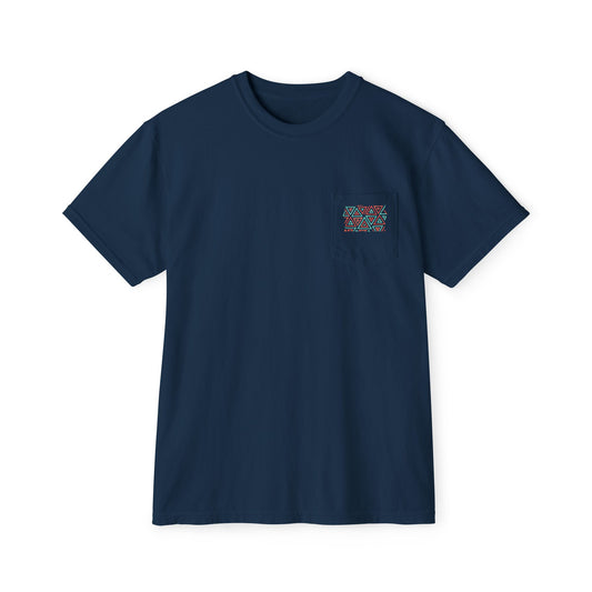 FULOVEK - Tribal Pocket T-Shirt - Casual Comfort for Everyday Wear, Unisex Tee, Summer Essential, Gift for Him/Her, Relaxed Style