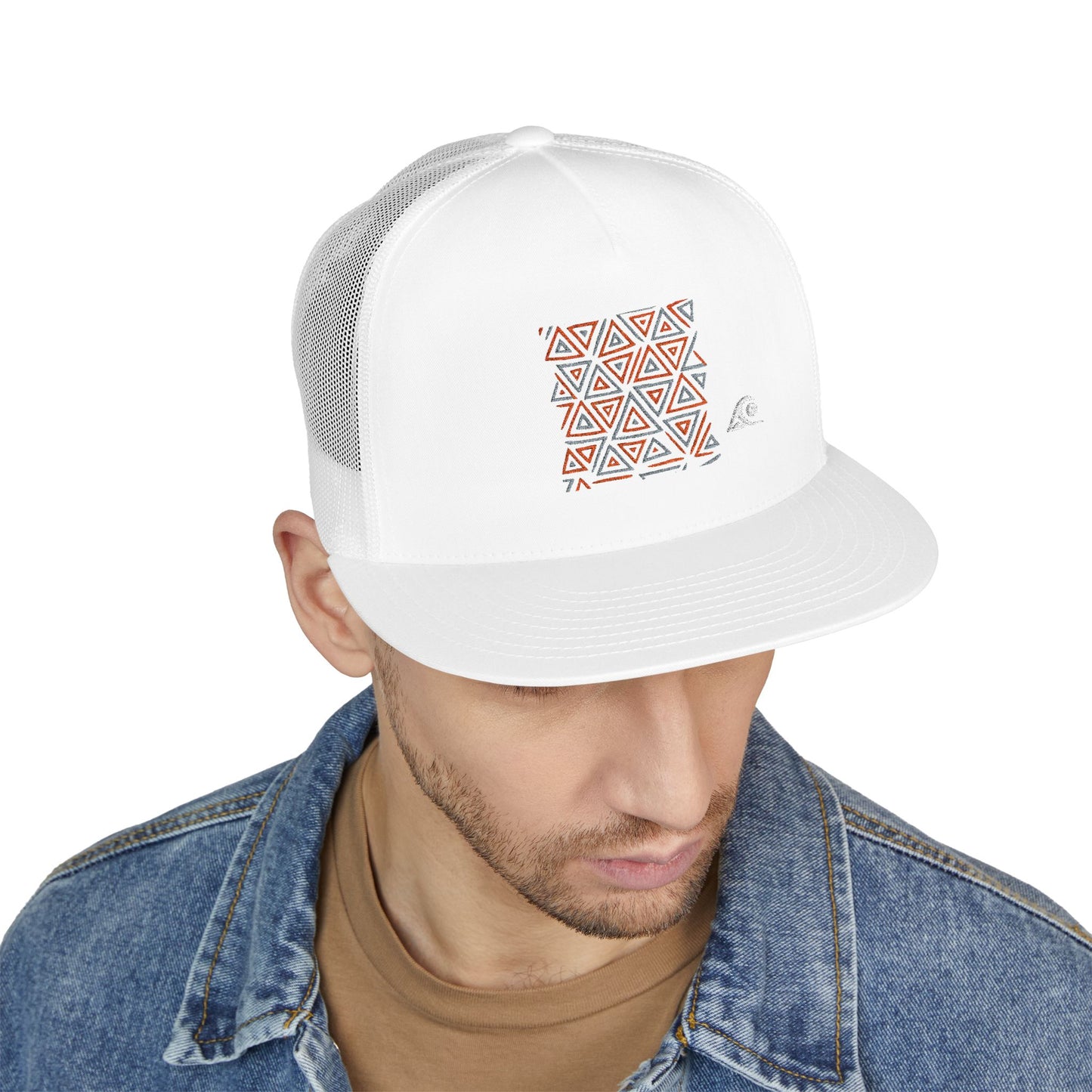 FULOVEK - Tribal Bohemian Embroidered 5 Panel Trucker Cap, Casual Streetwear Hat, Festival Accessory, Summer Fashion, Unique Gift Idea