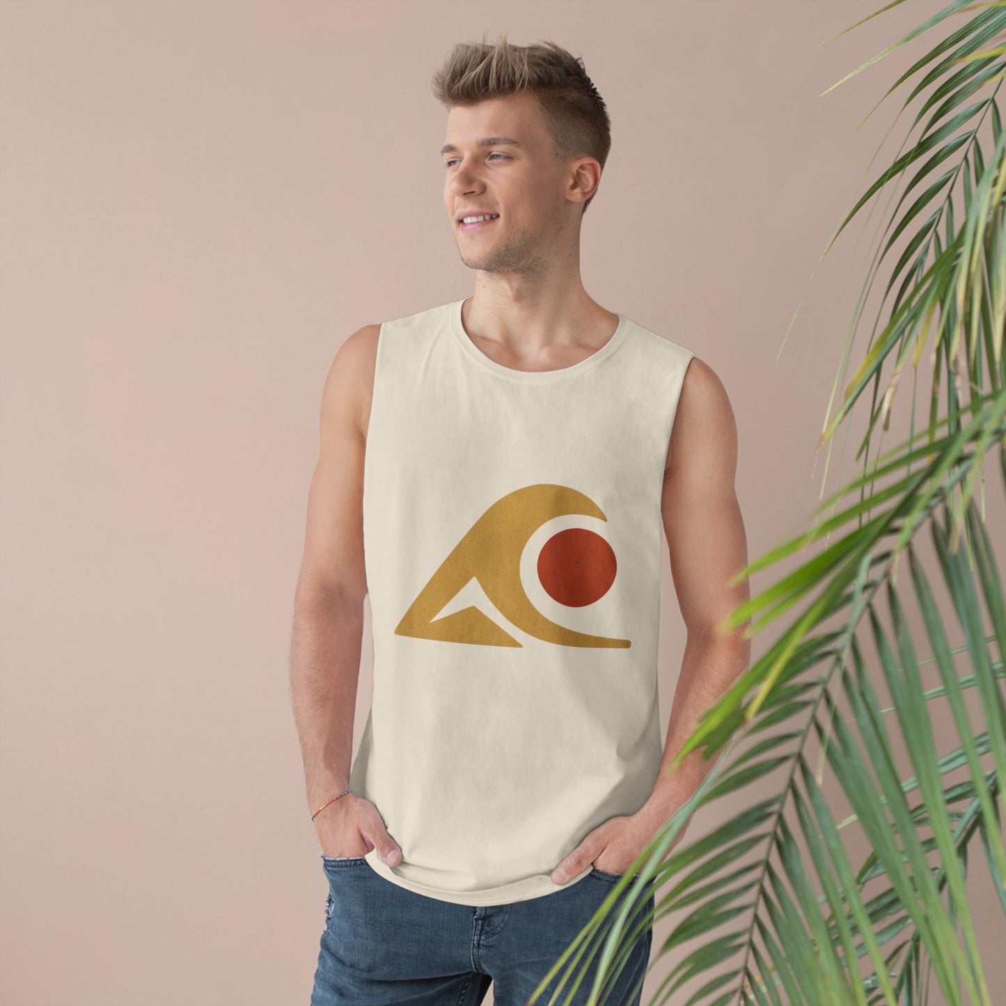 FULOVEK - Unisex Tank Top with Retro Wave Design, Summer Fitness Shirt, Beach Workout Top, Casual Outfit Essential, Gift for Outdoor Lovers