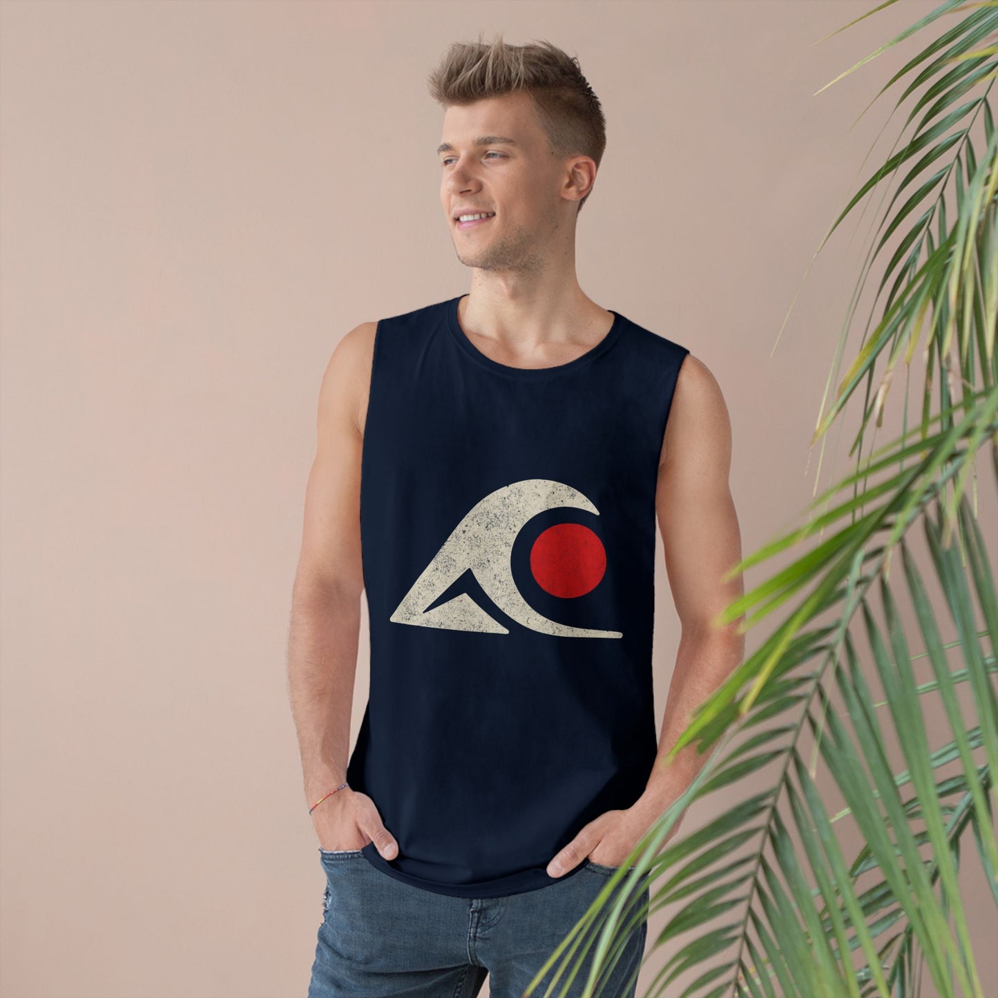 Unisex Tank Top with Retro Wave Design, Summer Fitness Shirt, Beach Workout Top, Casual Outfit Essential, Gift for Outdoor Lovers
