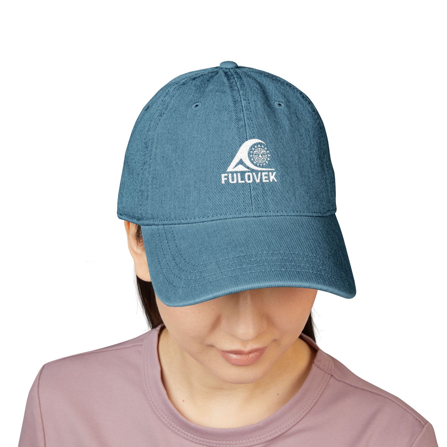 FULOVEK - TIKI Stylish Embroidered Denim Hat for Adventurers, Casual Wear, Outdoor Activities, Personalized Cap, Summer Accessory.