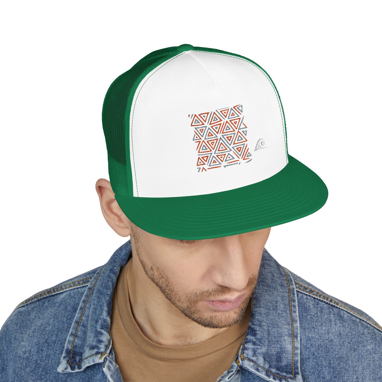FULOVEK - Tribal Bohemian Embroidered 5 Panel Trucker Cap, Casual Streetwear Hat, Festival Accessory, Summer Fashion, Unique Gift Idea