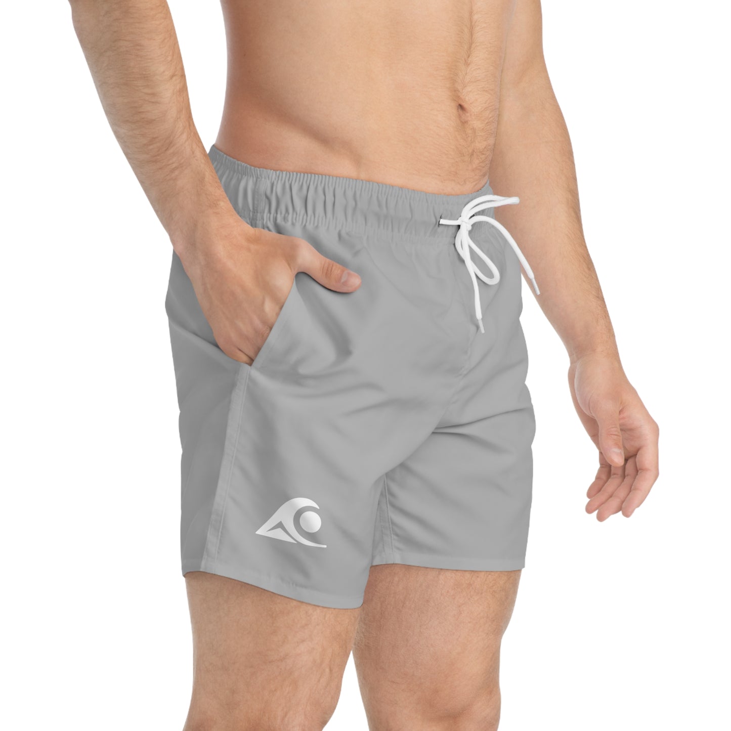 Vibrant Swim Trunks for Summer Fun, Beachwear, Pool Party Essentials, Perfect for Vacation, Light Grey Design