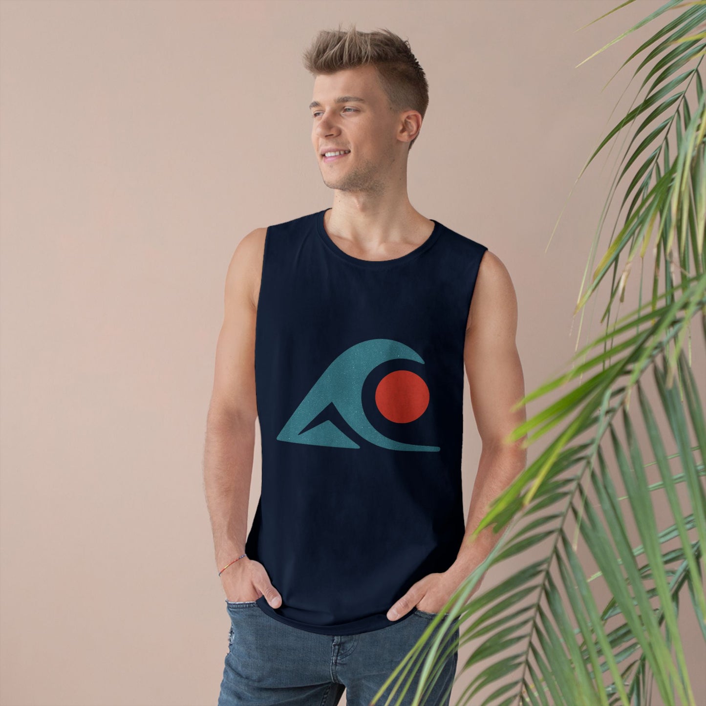 FULOVEK - Unisex Tank Top with Retro Wave Design, Summer Fitness Shirt, Beach Workout Top, Casual Outfit Essential, Gift for Outdoor Lovers
