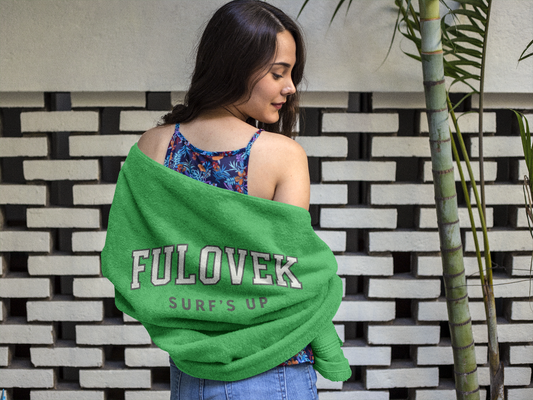 Fulovek Surf's Up Beach Towel green - Fun & Stylish for Summer Adventures