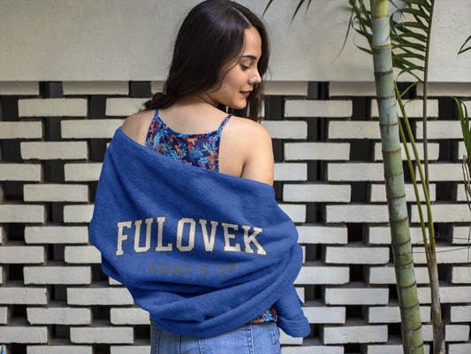 Fulovek Surf's Up Beach Towel blue - Fun & Stylish for Summer Adventures