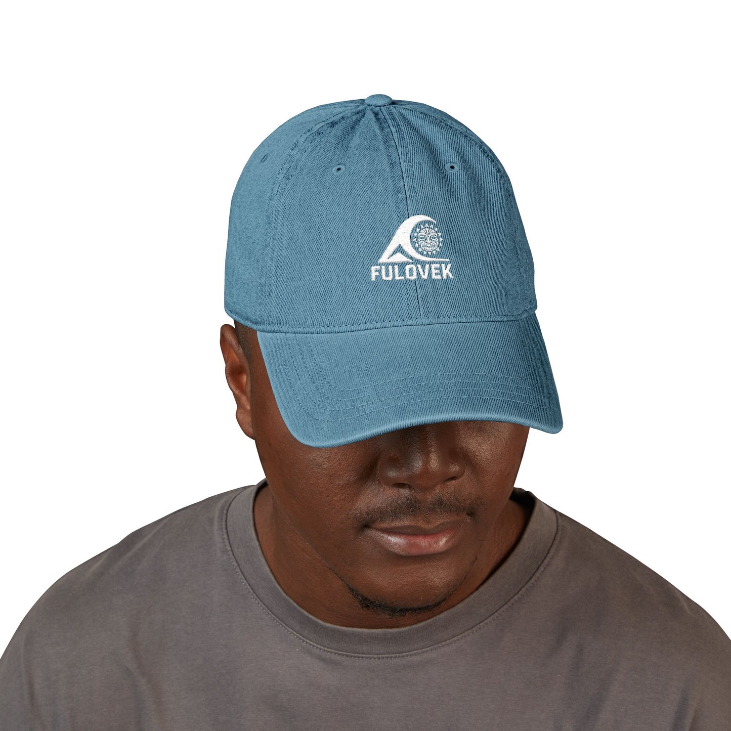 FULOVEK - TIKI Stylish Embroidered Denim Hat for Adventurers, Casual Wear, Outdoor Activities, Personalized Cap, Summer Accessory.