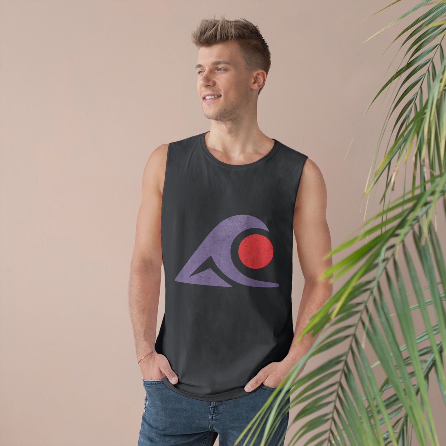 FULOVEK - Unisex Tank Top with Retro Wave Design, Summer Fitness Shirt, Beach Workout Top, Casual Outfit Essential, Gift for Outdoor Lovers