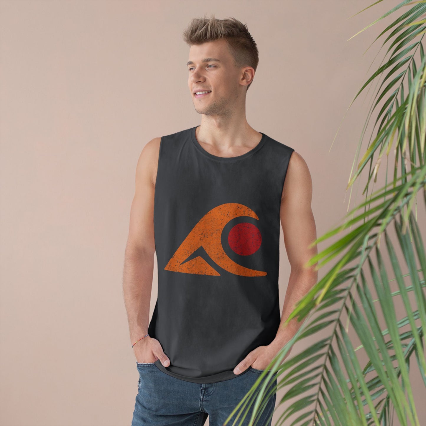FULOVEK - Unisex Tank Top with Retro Wave Design, Summer Fitness Shirt, Beach Workout Top, Casual Outfit Essential, Gift for Outdoor Lovers