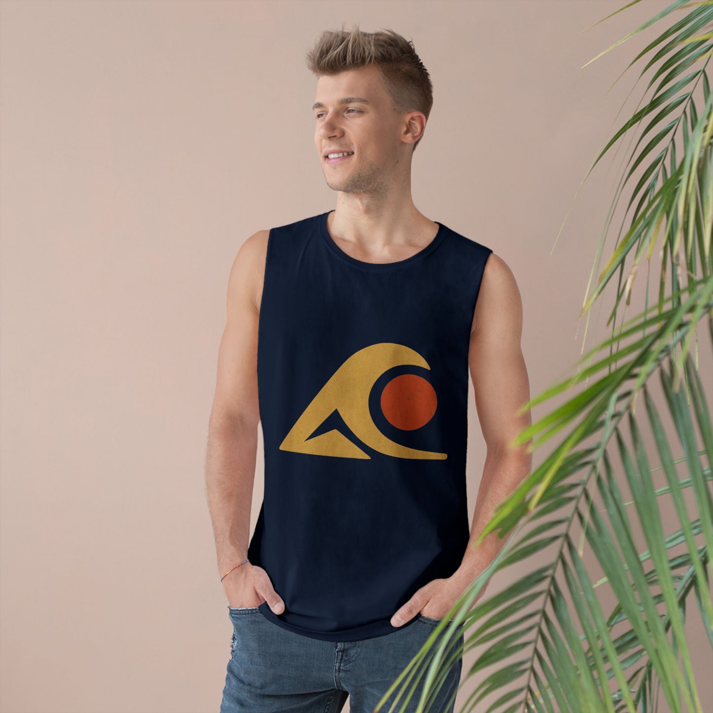 FULOVEK - Unisex Tank Top with Retro Wave Design, Summer Fitness Shirt, Beach Workout Top, Casual Outfit Essential, Gift for Outdoor Lovers
