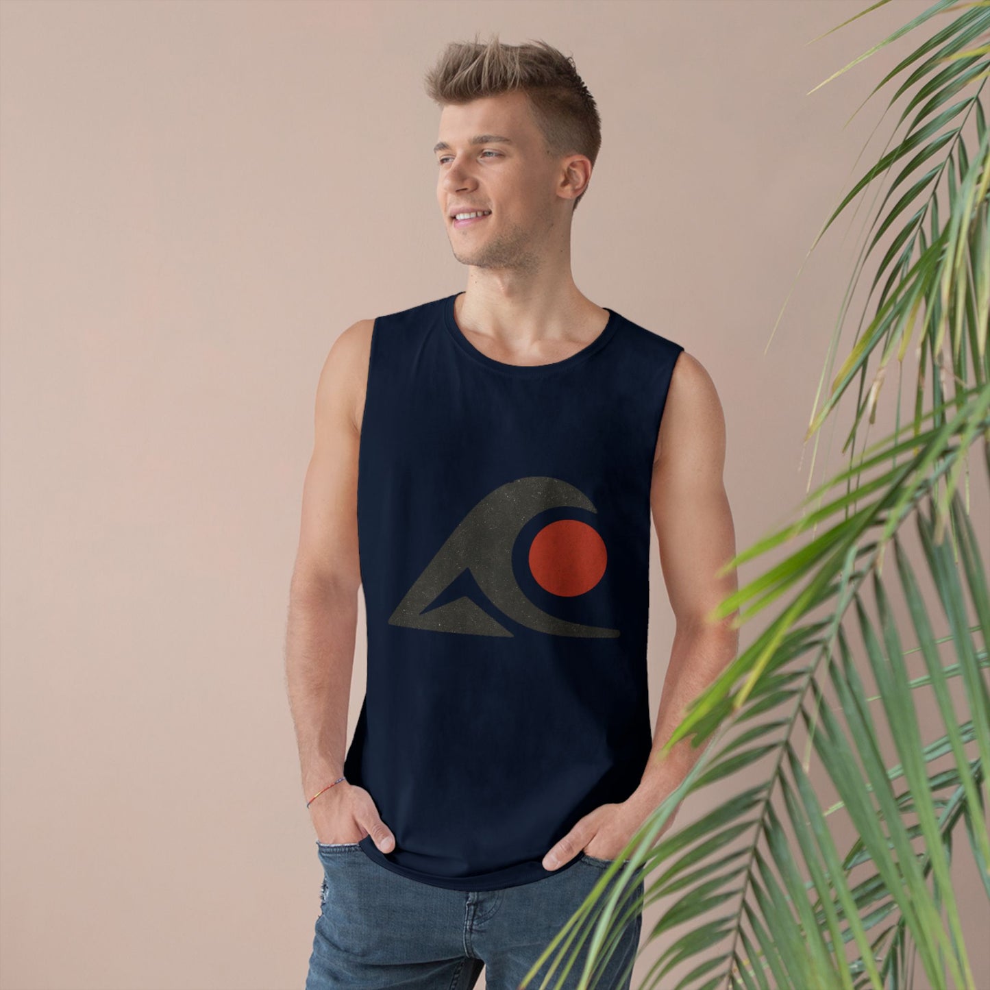 FULOVEK - Unisex Tank Top with Retro Wave Design, Summer Fitness Shirt, Beach Workout Top, Casual Outfit Essential, Gift for Outdoor Lovers