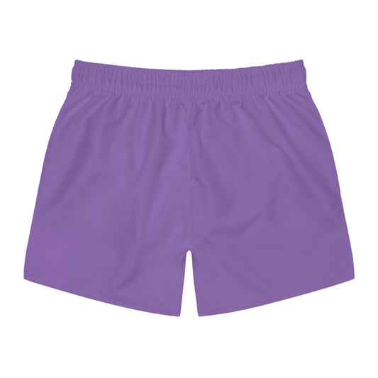 Vibrant Swim Trunks for Summer Fun, Beachwear, Pool Party Essentials, Perfect for Vacation, Light Purple Design