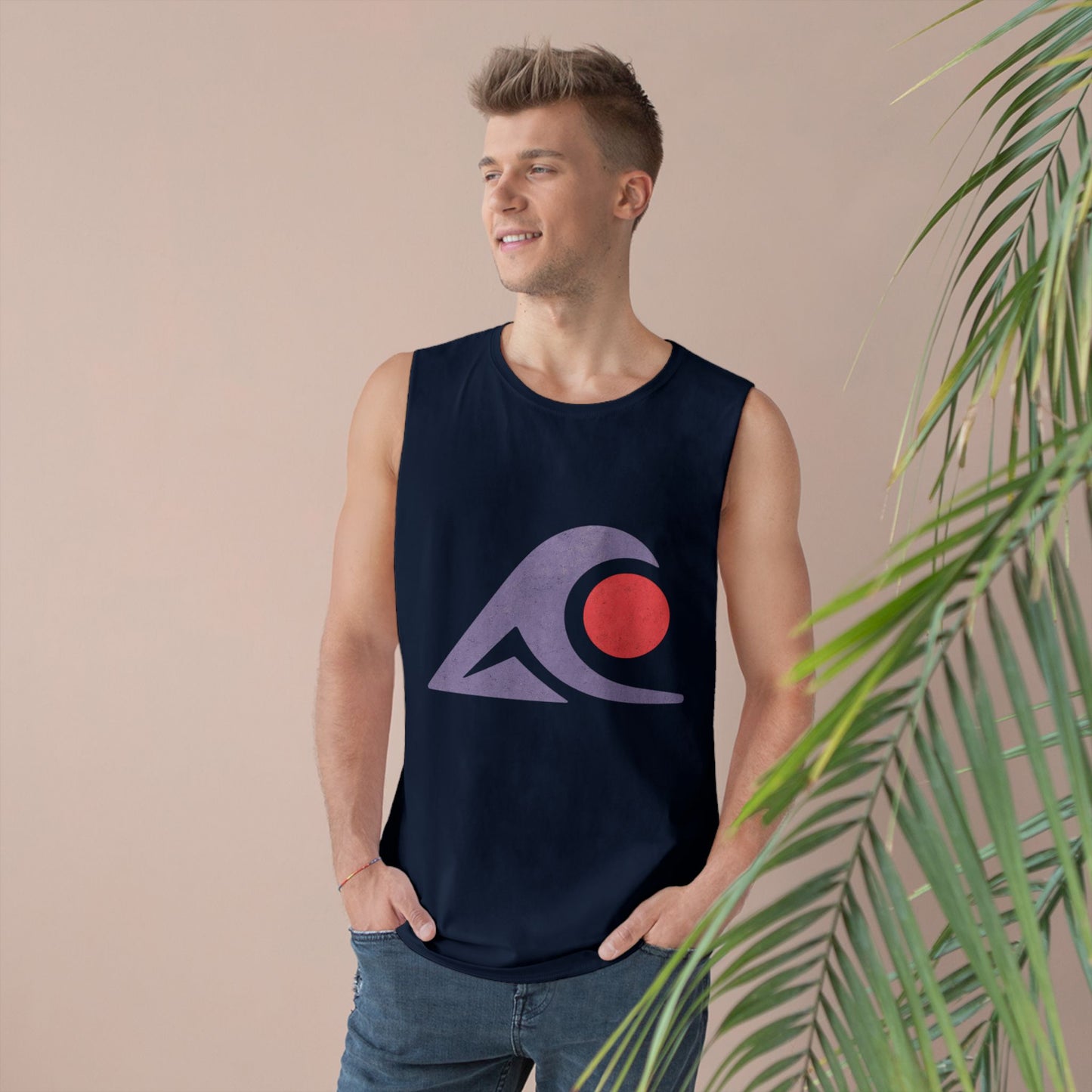 FULOVEK - Unisex Tank Top with Retro Wave Design, Summer Fitness Shirt, Beach Workout Top, Casual Outfit Essential, Gift for Outdoor Lovers