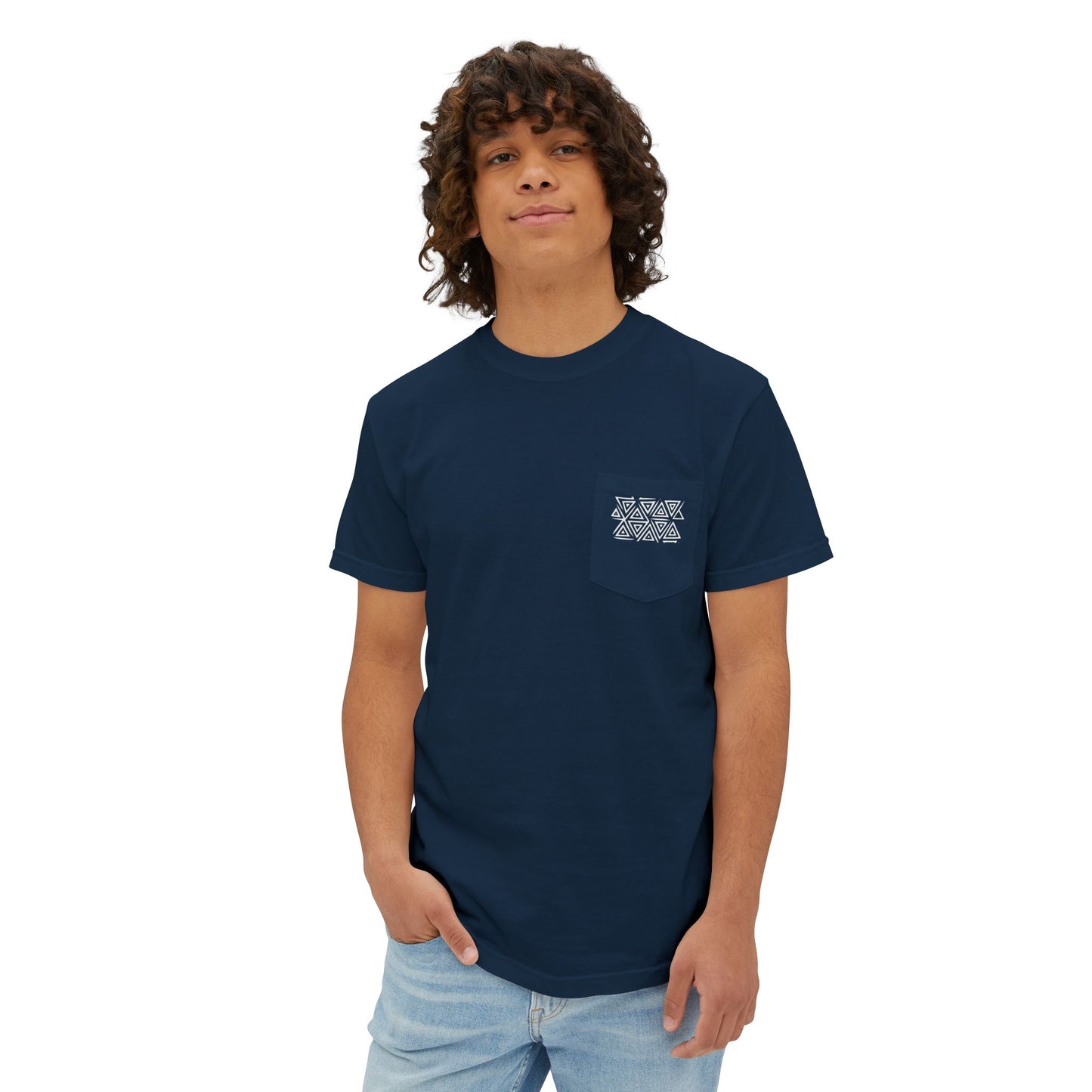 FULOVEK - Tribal Pocket T-Shirt - Casual Comfort for Everyday Wear, Unisex Tee, Summer Essential, Gift for Him/Her, Relaxed Style