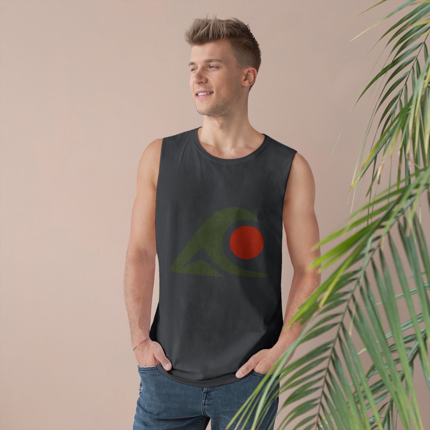 FULOVEK - Unisex Tank Top with Retro Wave Design, Summer Fitness Shirt, Beach Workout Top, Casual Outfit Essential, Gift for Outdoor Lovers