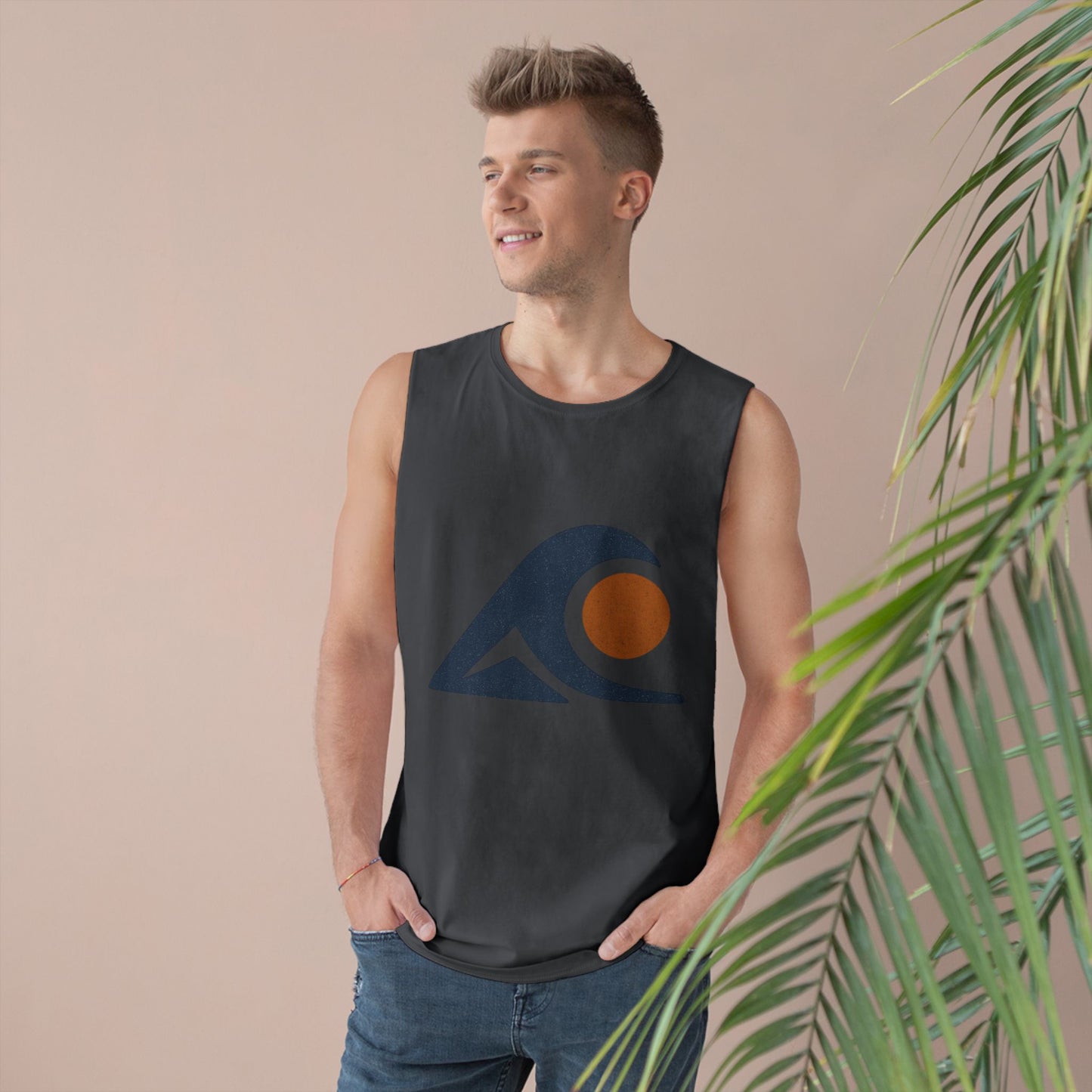 FULOVEK - Unisex Tank Top with Retro Wave Design, Summer Fitness Shirt, Beach Workout Top, Casual Outfit Essential, Gift for Outdoor Lovers