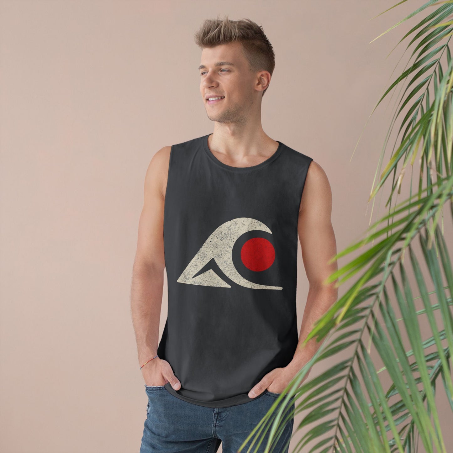Unisex Tank Top with Retro Wave Design, Summer Fitness Shirt, Beach Workout Top, Casual Outfit Essential, Gift for Outdoor Lovers