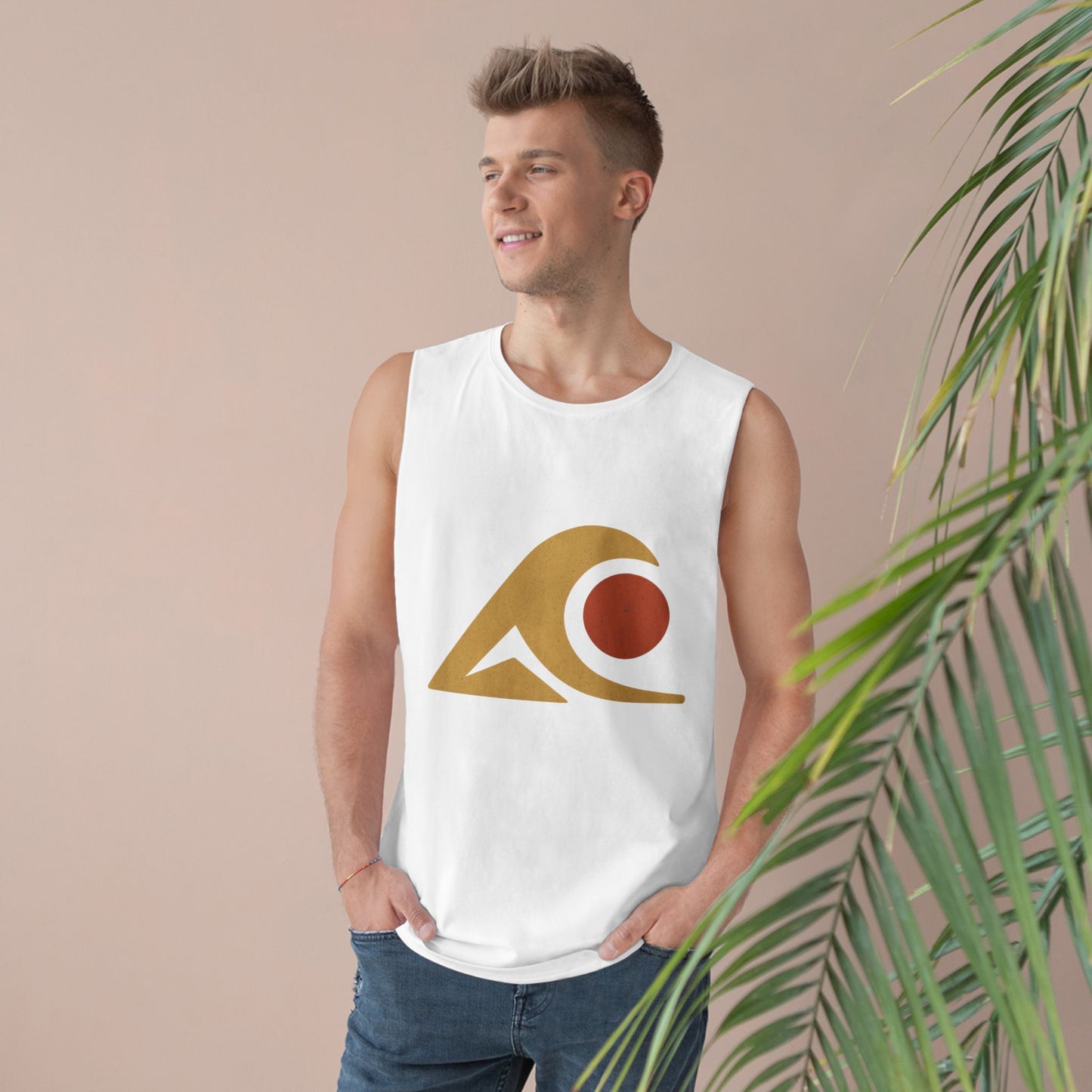 FULOVEK - Unisex Tank Top with Retro Wave Design, Summer Fitness Shirt, Beach Workout Top, Casual Outfit Essential, Gift for Outdoor Lovers