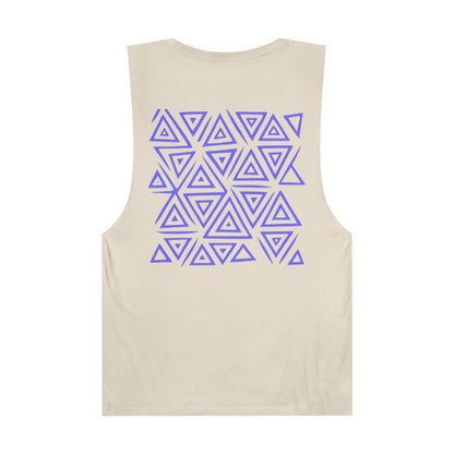 FULOVEK - Unisex Barnard Geometric Tribal PURPLE BLUE Tank Top | Casual Summer Wear, Beach Attire, Workout Shirt, Graphic Tee, Gift for Friends