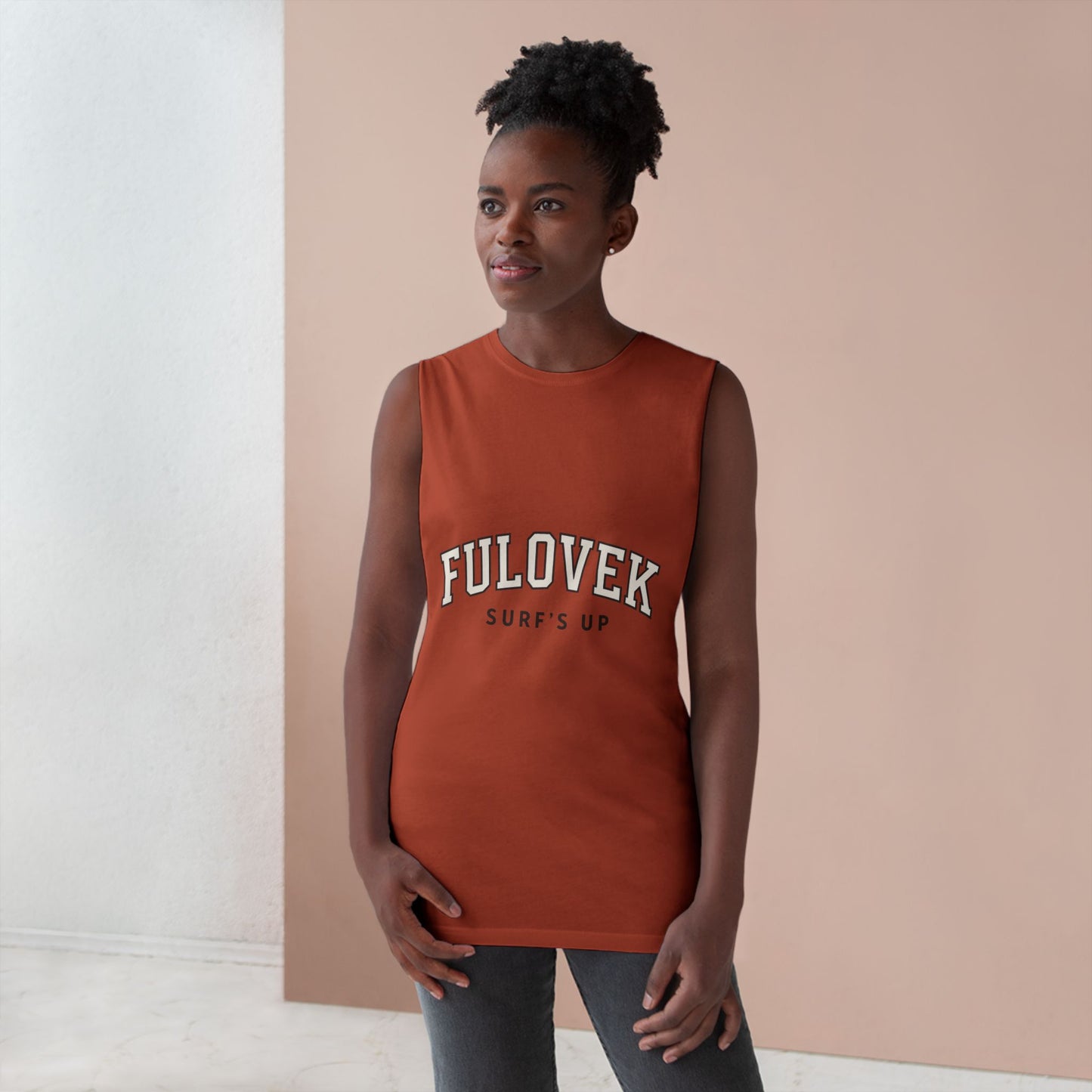 FULOVEK - Unisex Surf's Up Tank Top - Relaxed Casual Style for Beach Lovers