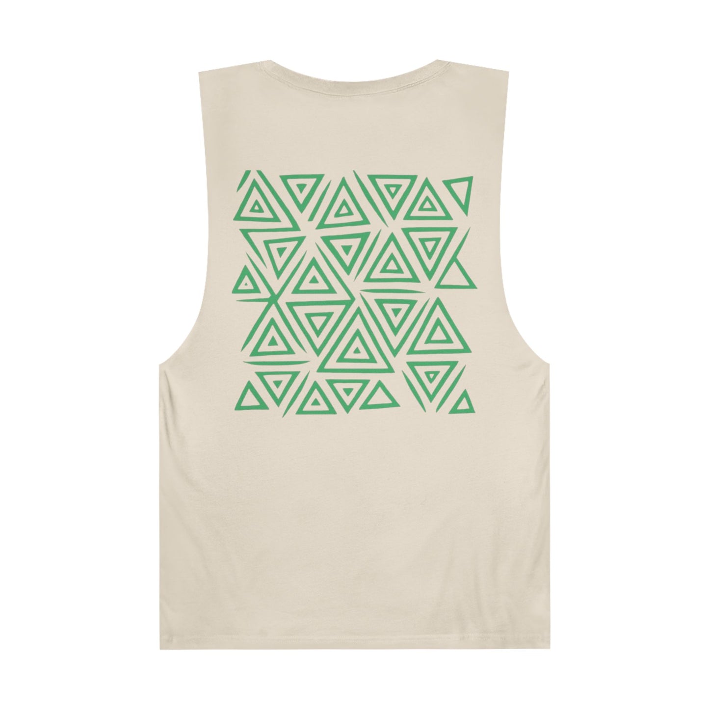 FULOVEK - Unisex Barnard Geometric Tribal GREEN Tank Top | Casual Summer Wear, Beach Attire, Workout Shirt, Graphic Tee, Gift for Friends