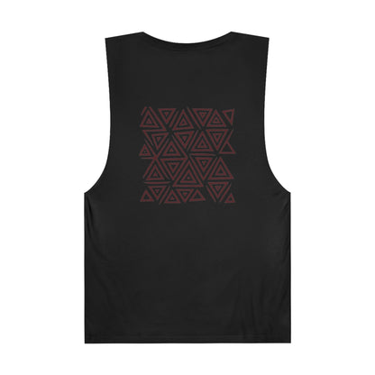 FULOVEK - Unisex Barnard Geometric Tribal BROWN Tank Top | Casual Summer Wear, Beach Attire, Workout Shirt, Graphic Tee, Gift for Friends