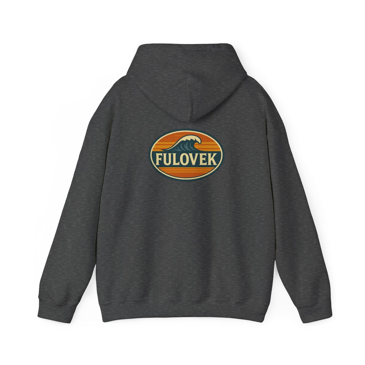 FULOVEK - Vintage Wave Logo Unisex Hoodie, Cozy Gift for Friends, Surf Culture Apparel, Casual Streetwear, Perfect for All Seasons