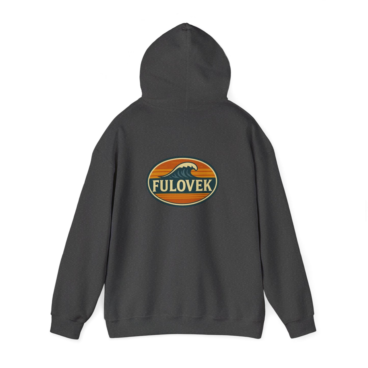 FULOVEK - Vintage Wave Logo Unisex Hoodie, Cozy Gift for Friends, Surf Culture Apparel, Casual Streetwear, Perfect for All Seasons