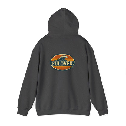 FULOVEK - Vintage Wave Logo Unisex Hoodie, Cozy Gift for Friends, Surf Culture Apparel, Casual Streetwear, Perfect for All Seasons