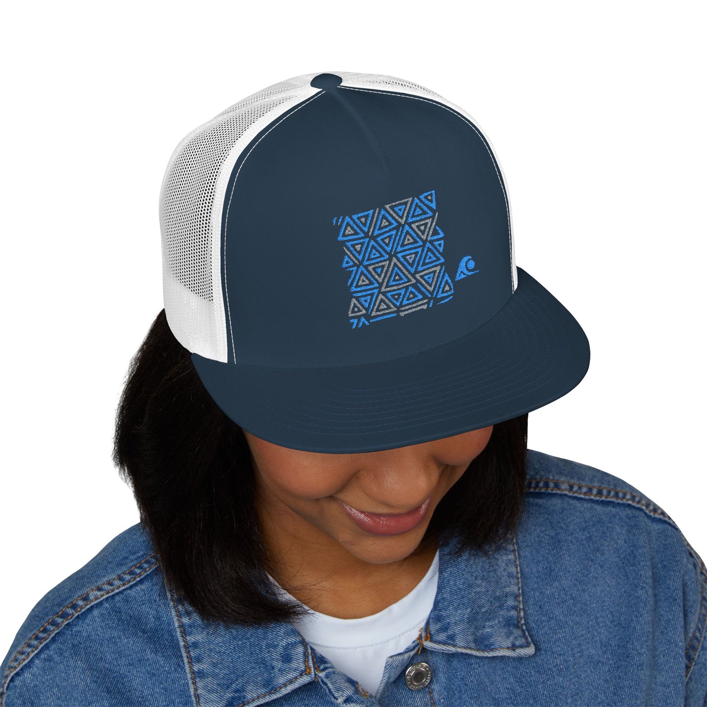 FULOVEK - Tribal Bohemian Embroidered 5 Panel Trucker Cap, Casual Streetwear Hat, Festival Accessory, Summer Fashion, Unique Gift Idea