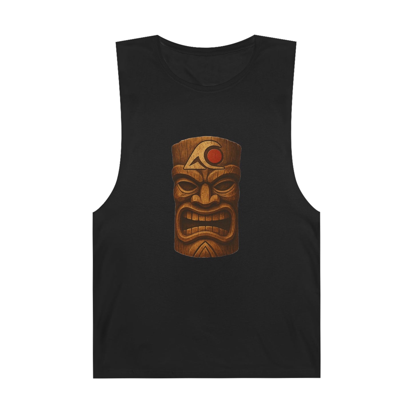 Unisex Tiki Tank Top, Summer Casual Wear, Tropical Vacation Shirt, Beach Party Attire, Outdoor Festival Clothing