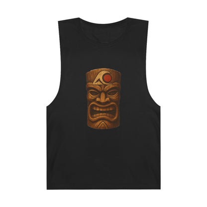 Unisex Tiki Tank Top, Summer Casual Wear, Tropical Vacation Shirt, Beach Party Attire, Outdoor Festival Clothing