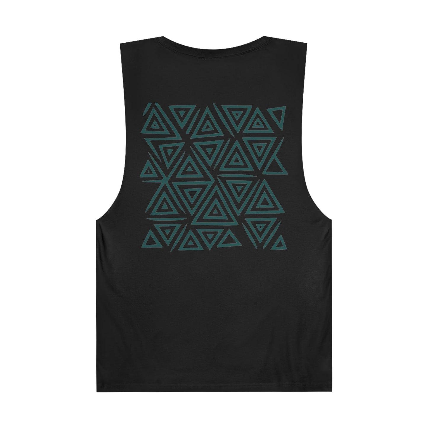 FULOVEK - Unisex Barnard Geometric Tribal DARK GREEN Tank Top | Casual Summer Wear, Beach Attire, Workout Shirt, Graphic Tee, Gift for Friends