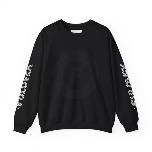 FULOVEK - Unisex Crewneck Sweatshirt - Retro Typography Design logo BLACK
