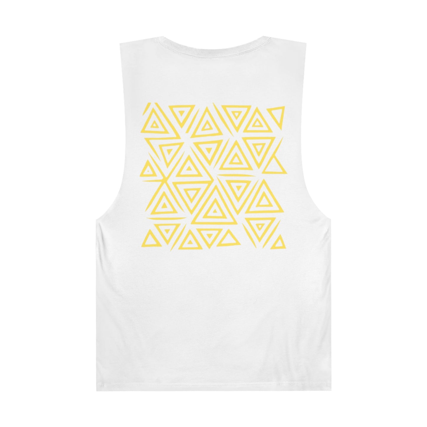 FULOVEK - Unisex Barnard Geometric Tribal YELLOW Tank Top | Casual Summer Wear, Beach Attire, Workout Shirt, Graphic Tee, Gift for Friends