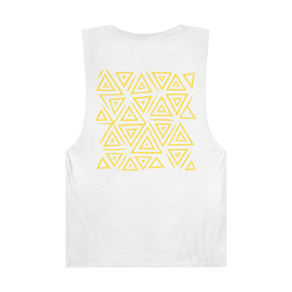 FULOVEK - Unisex Barnard Geometric Tribal YELLOW Tank Top | Casual Summer Wear, Beach Attire, Workout Shirt, Graphic Tee, Gift for Friends