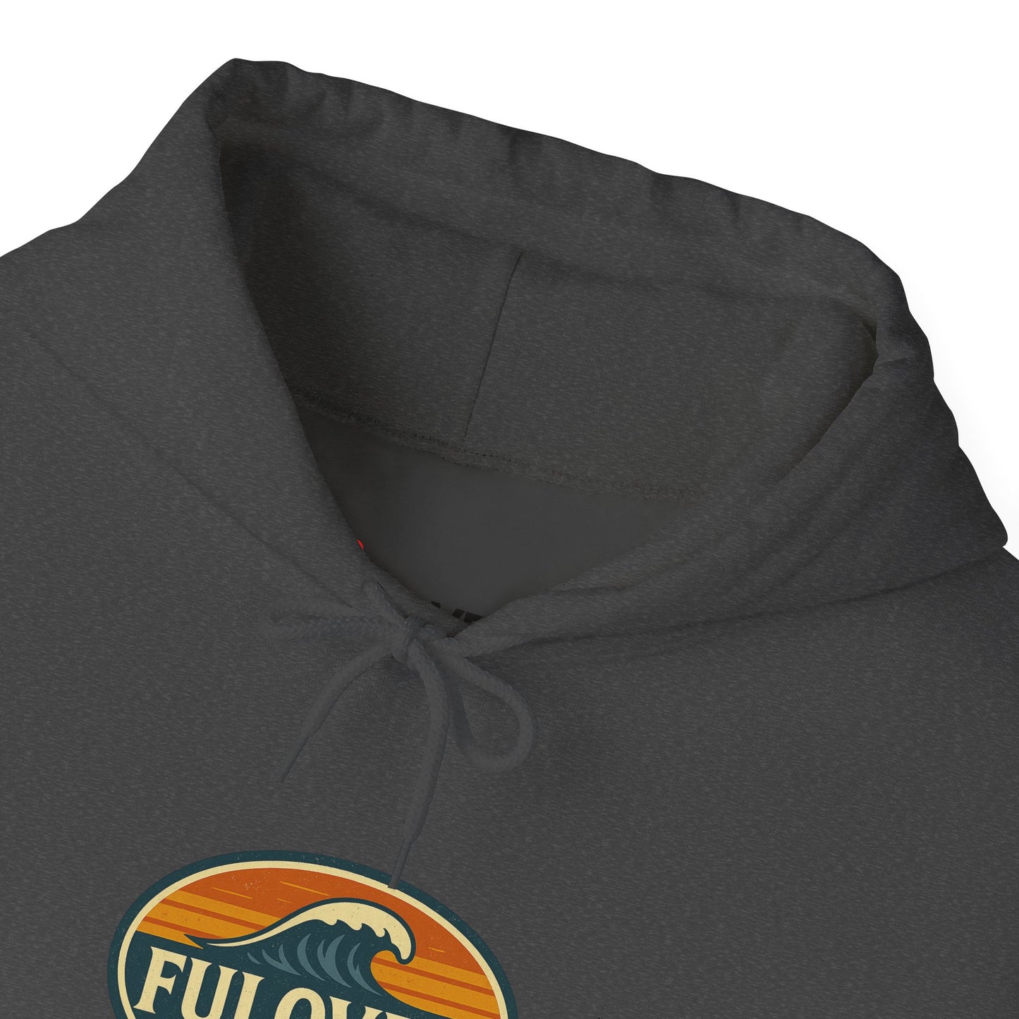 FULOVEK - Vintage Wave Logo Unisex Hoodie, Cozy Gift for Friends, Surf Culture Apparel, Casual Streetwear, Perfect for All Seasons