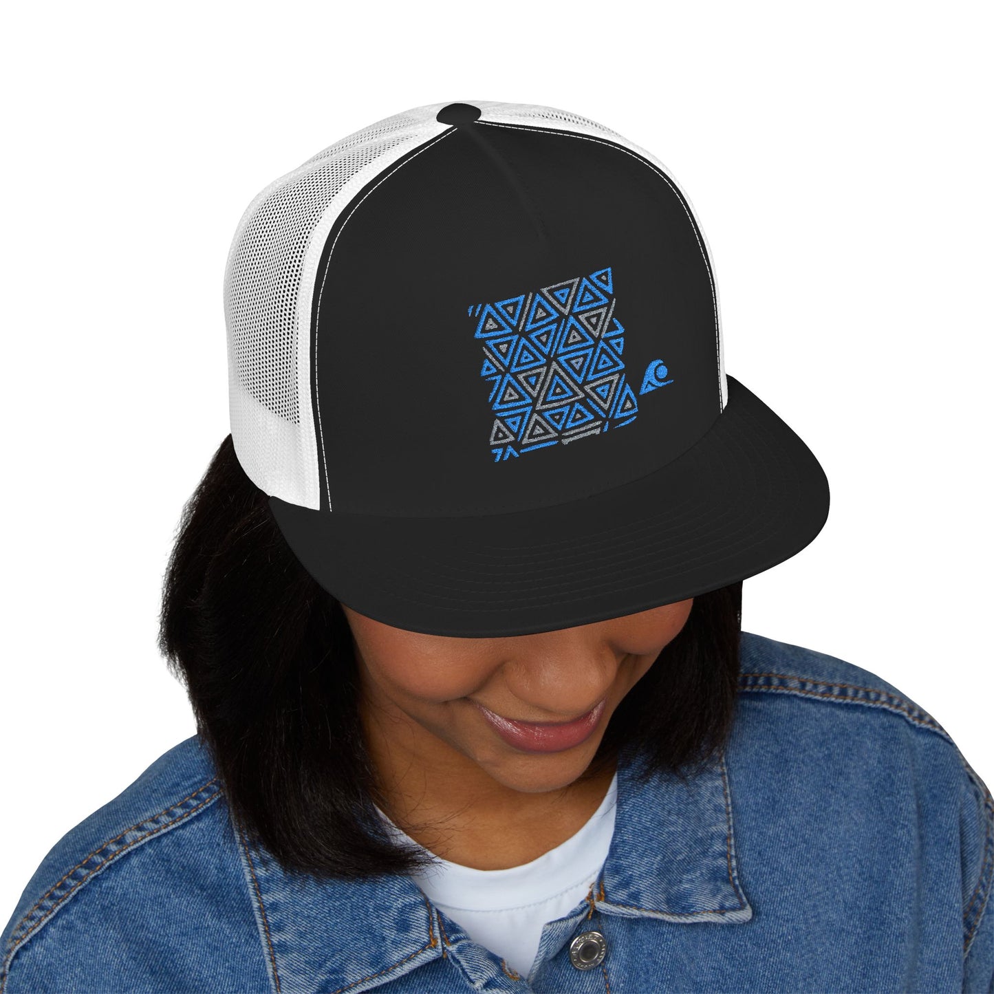 FULOVEK - Tribal Bohemian Embroidered 5 Panel Trucker Cap, Casual Streetwear Hat, Festival Accessory, Summer Fashion, Unique Gift Idea