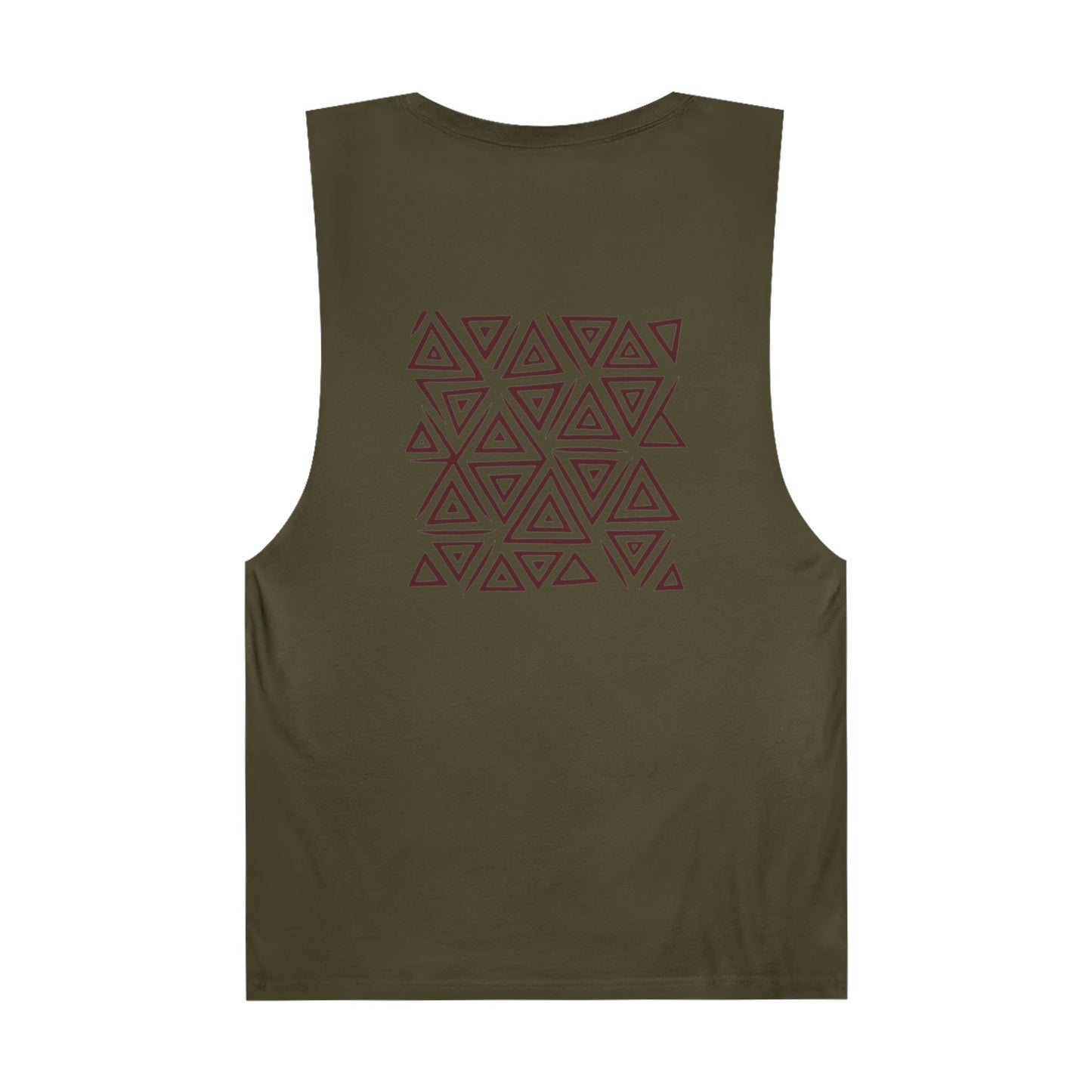 FULOVEK - Unisex Barnard Geometric Tribal BROWN Tank Top | Casual Summer Wear, Beach Attire, Workout Shirt, Graphic Tee, Gift for Friends