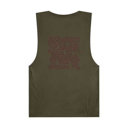 FULOVEK - Unisex Barnard Geometric Tribal BROWN Tank Top | Casual Summer Wear, Beach Attire, Workout Shirt, Graphic Tee, Gift for Friends