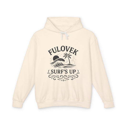 FULOVEK - Surf's Up Unisex Hooded Sweatshirt - Beach Vibes Apparel, Casual Wear, Gift for Surfers, Summer Fashion, Comfortable Lightweight Hoodie